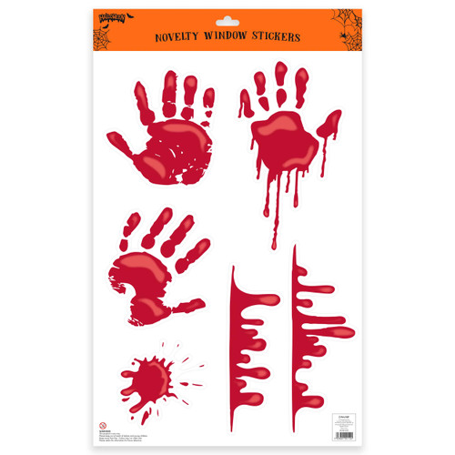 A sheet of Halloween Blood Window Stickers.
