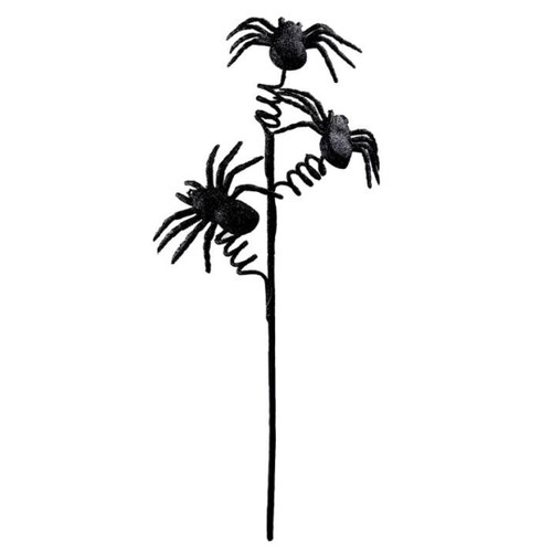 A 48cm Black Glittered Spider Spray.