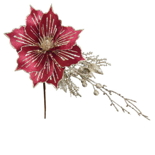 A 40cm Red & Gold Flower Pick.