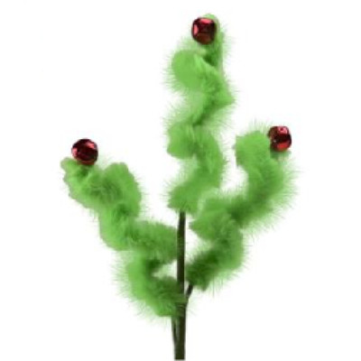 A 44cm Green Fluffy Jingle Spiral Pick.