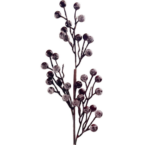 A 64cm Dark Red Frosted Berry Stem.
