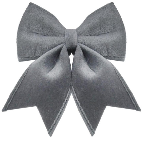 A Grey Luxe Bow Decoration, measuring approx. 20cm by 24cm.