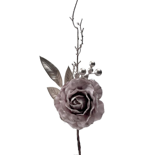 A Silver & Pink Rose Pick.