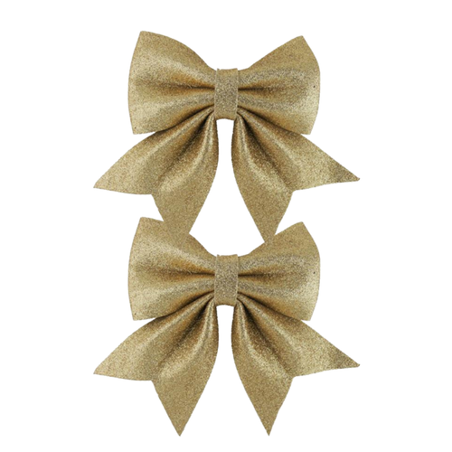 A pack of 2 13cm Champagne Luxe Bows.
