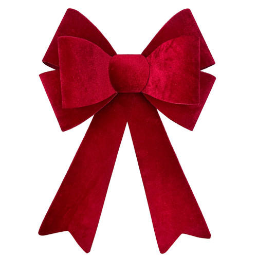 A 43cm red velour double layer bow.