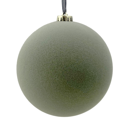 A 15cm eucalyptus large flocked bauble.