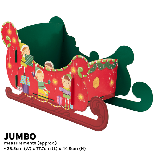 A Christmas Elves Sleigh Jumbo Gift Display.