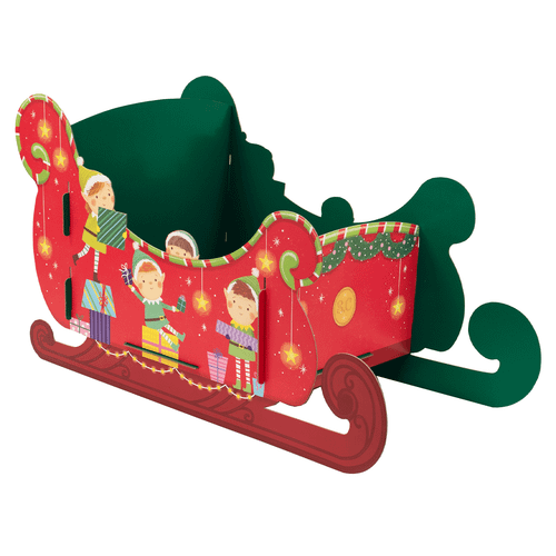 A Christmas Elves Sleigh Large Gift Display.