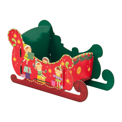 A Christmas Elves Sleigh Medium Gift Display.