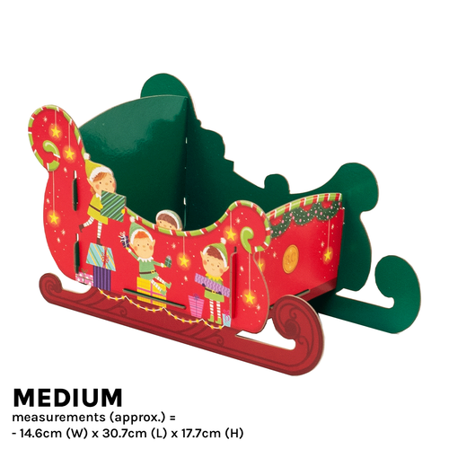 A Christmas Elves Sleigh Medium Gift Display.