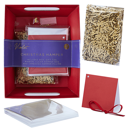 A Christmas Red Gift Hamper Set.