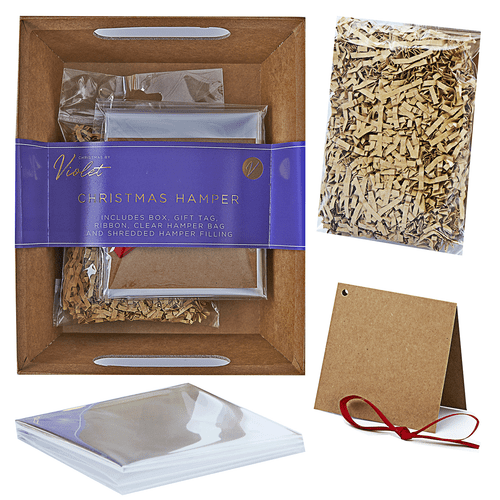 A Christmas Kraft Gift Hamper Set.