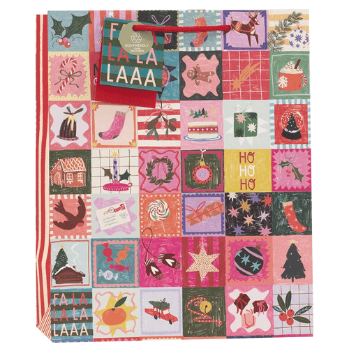 A Christmas Patchwork Medium Gift Bag.