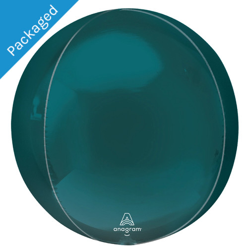 A 16 inch Orbz Aquamarine Foil Balloon, manufactured by Anagram.