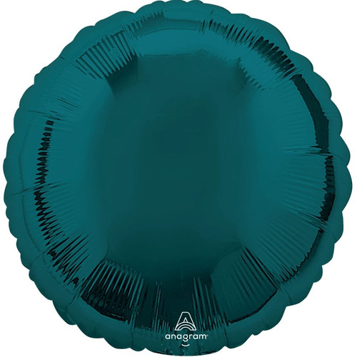 An 18" Aquamarine Round Foil Balloon, manufactured by Anagram.