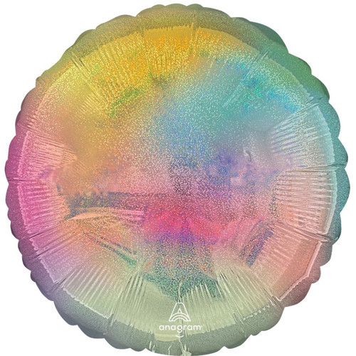 An 18" Pastel Stardust Ombre Round Foil Balloon, manufactured by Anagram.
