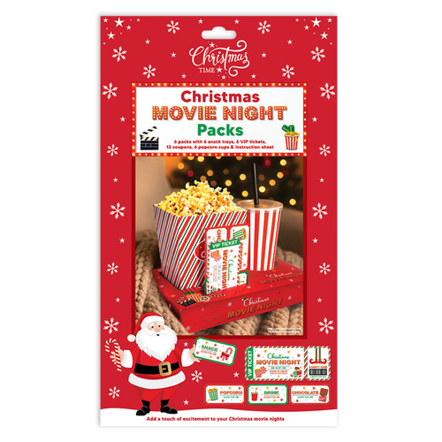 A set of 6 Christmas Movie Night Packs.