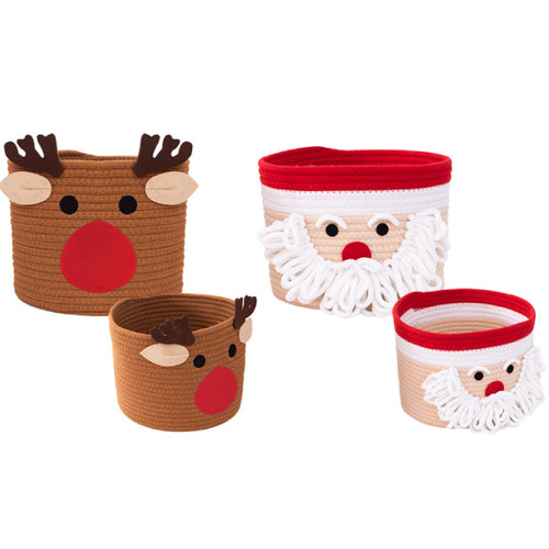 A set of two Christmas Assorted Storage Baskets.