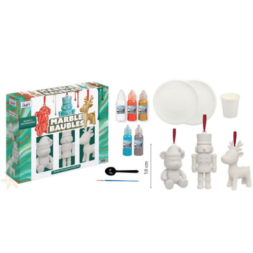 A Project Craft Marble Pour Christmas Decorations Kit.