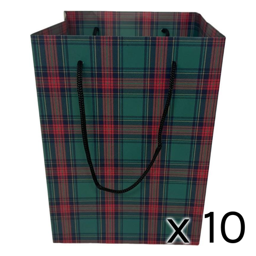 A Green Tartan Flower Bag.
