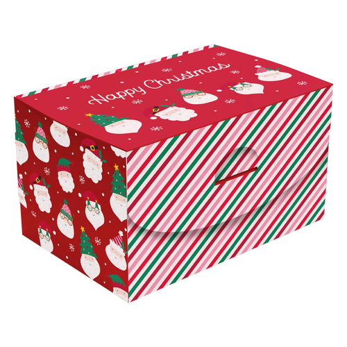 A Christmas Funky Santa Flat Small Gift Box.
