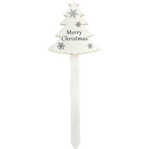 A White Merry Christmas Tree Pick.