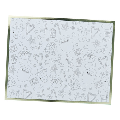 A pack of 4 Festive Friends Colour In Place Mats.