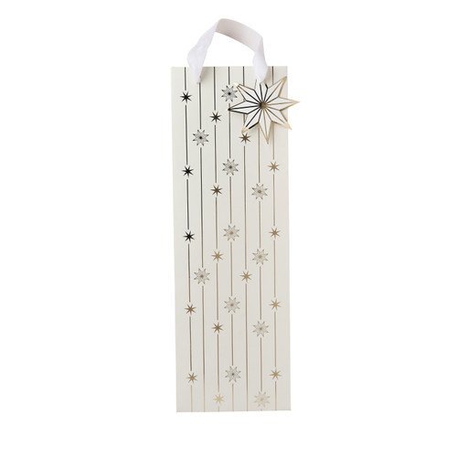 A White & Gold Star Bottle Gift Bag.