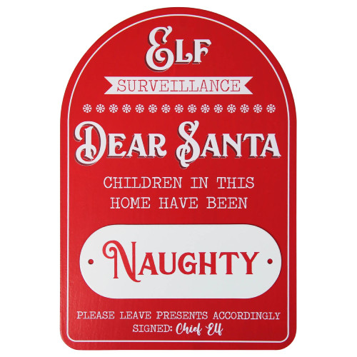 A Christmas Naughty or Nice Santa Sign.
