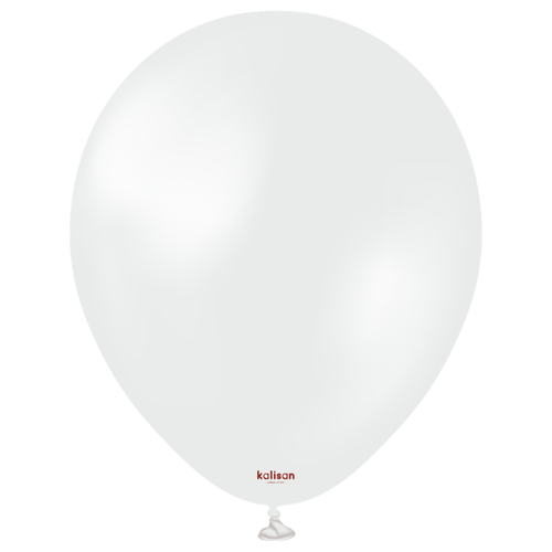 A bag of 50 11" Pearl White Latex Balloons, manufactured by Kalisan.