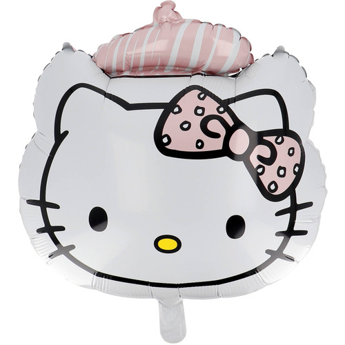 A 30 inch Hello Kitty Paris Head Supershape Foil Balloon.
