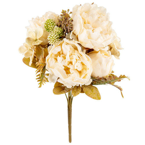 A Dry Touch Linen White Peony Bouquet.