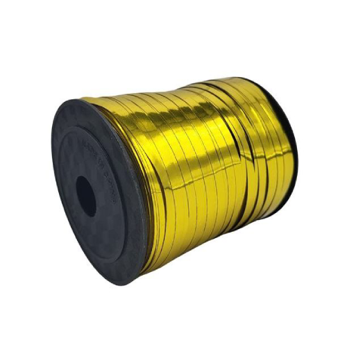 A 250m spool of Gemar Metallic Gold Curling Ribbon.