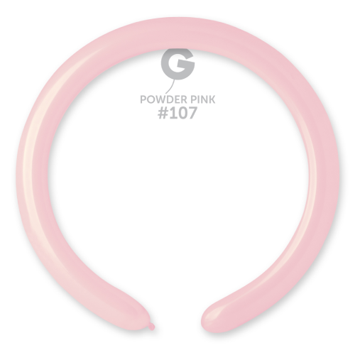 A pack of 100 2" Marshmallow Powder Pink Entertainer Balloons, manufactured by Gemar.