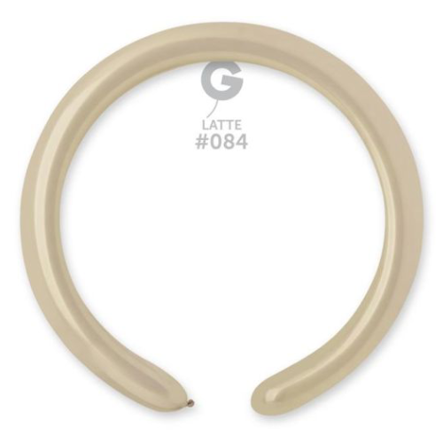 A pack of 100 2" Standard Latte Entertainer Balloons, manufactured by Gemar.