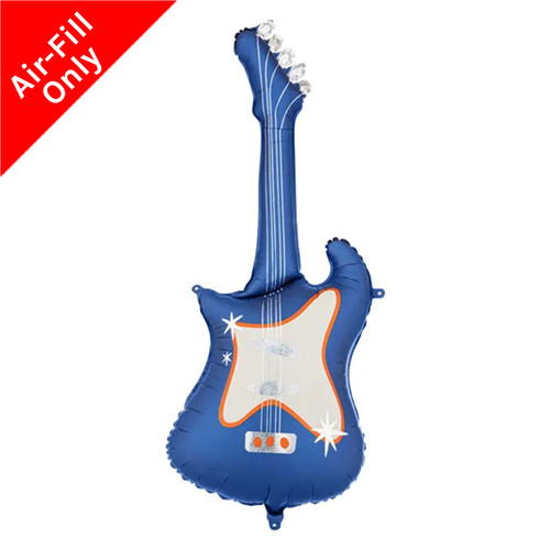 A 41 inch Navy Blue Guitar Foil Balloon, manufactured by Partydeco.
