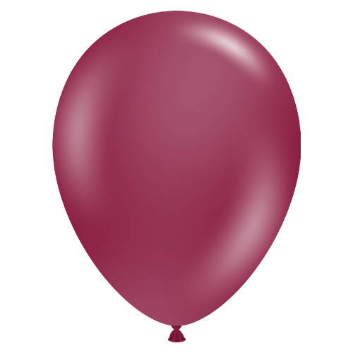 A pack of 50 11" Sangria Latex Balloons, manufactured by Tuftex.