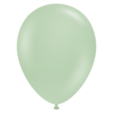 A pack of 50 11" Meadow latex balloons, manufactured by Tuftex.