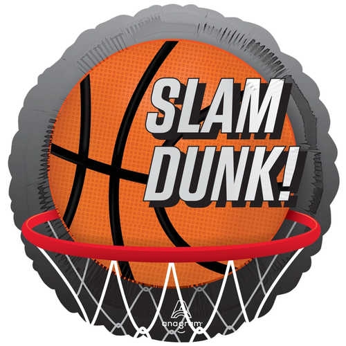 An 18 inch Shooting Hoops Foil Balloon, manufactured by Anagram.
