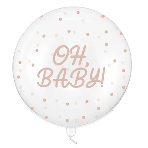 A 24 inch Transparent Oh Baby Bubble Balloon, manufactured by Partydeco.