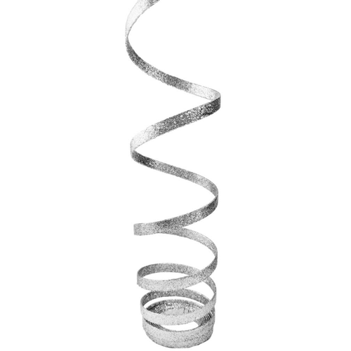 Silver Glitter Spiral Decoration - 4.5m x 15mm (1)