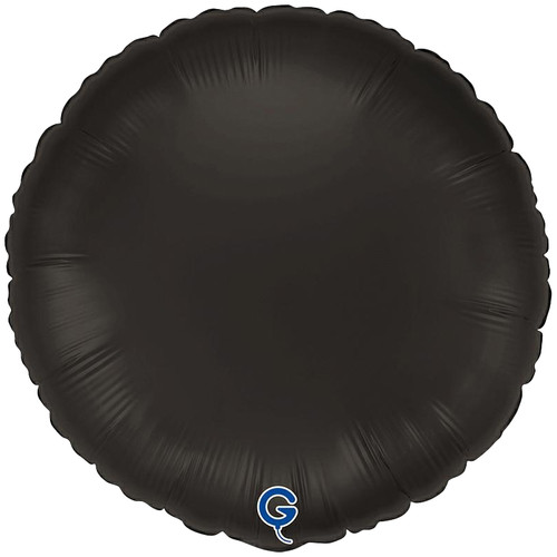 18" Fumè Black Satin Round Foil Balloon (1) - UNPACKAGED