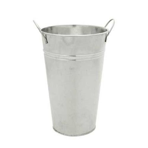 Silver Galvanised Metal Vase - 30cm (1)