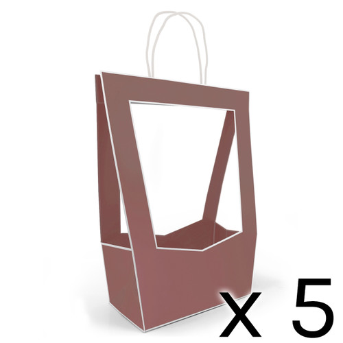 Dusty Rose Medallion Medium Cardboard Flower Bags (5)