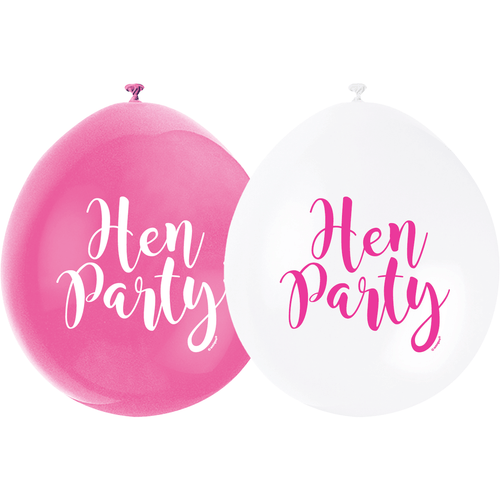 9 inch Hen Party Neck Up Pink & White Latex Balloons (10) 9 inch Hen Party Neck Up Pink & White Latex Balloons (10)