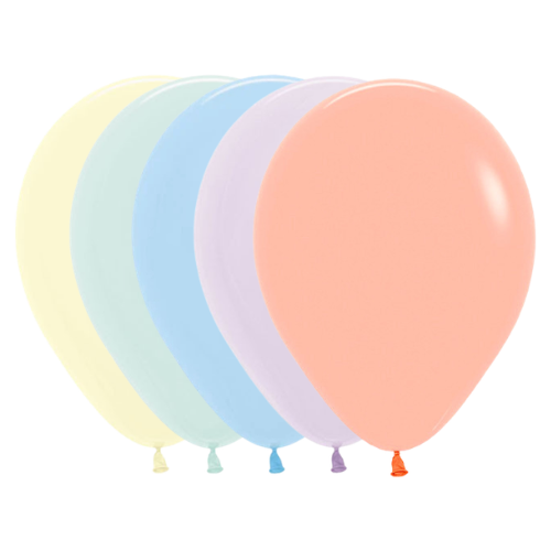 12" Pastel Matte Assorted Sempertex Latex Balloons (50)