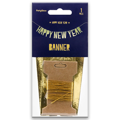 Happy New Year Metallic Gold Letter Paper Garland - 90cm (1)