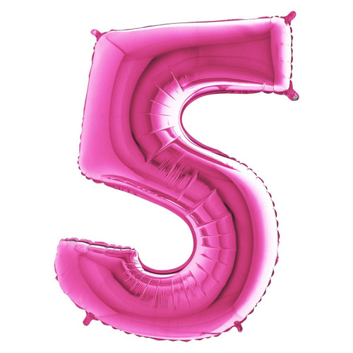 40 inch Fuchsia Number 5 Foil Balloon (1) 40 inch Fuchsia Number 5 Foil Balloon (1)