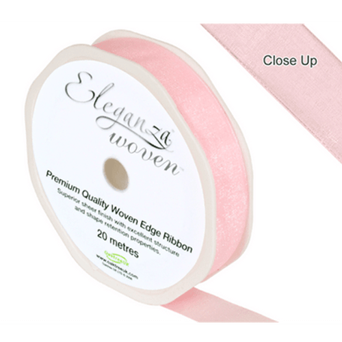 Light Pink Woven Edge Ribbon - 15mm x 20m (1) Light Pink Woven Edge Ribbon - 15mm x 20m (1)