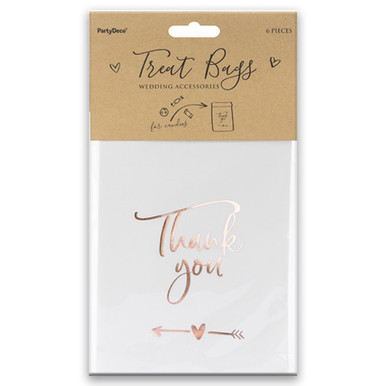 Thank You Rose Gold Foil Stamped Paper Treat Bags (6)